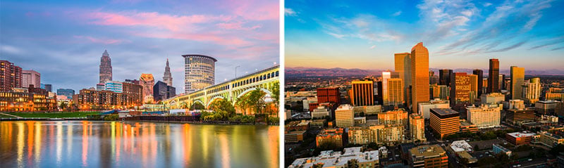 Cleveland-Denver-Dusk-Skyline